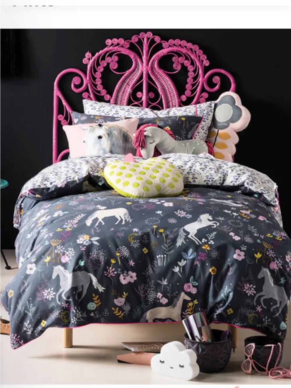 Floral Horse Print duvet cover